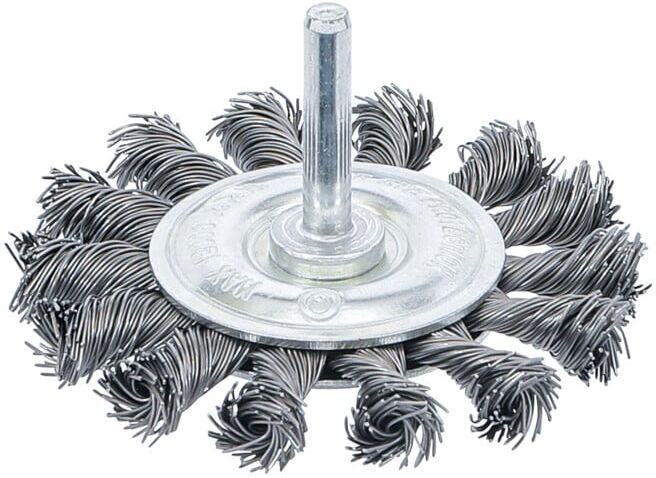 Brosse plate arbre d'entraînement 6 mm tressée Ø 75 mm BGS ; BGS technic (3982)