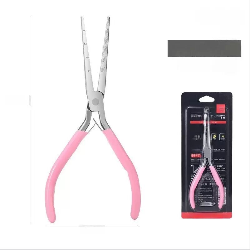 INF Pince de Précision pour Modelage d'Ongles : Outil Professionnel pour Extensions et Sculpture Rose