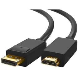 DLH Cee actif Displayport M vers HDMI M (2 m), Videokabel, Schwarz