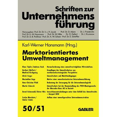 Marktorientiertes Umweltmanagement, Taschenbuch von , Betriebswirtschaftlicher Verlag Gabler, 978-3-409-17920-1
