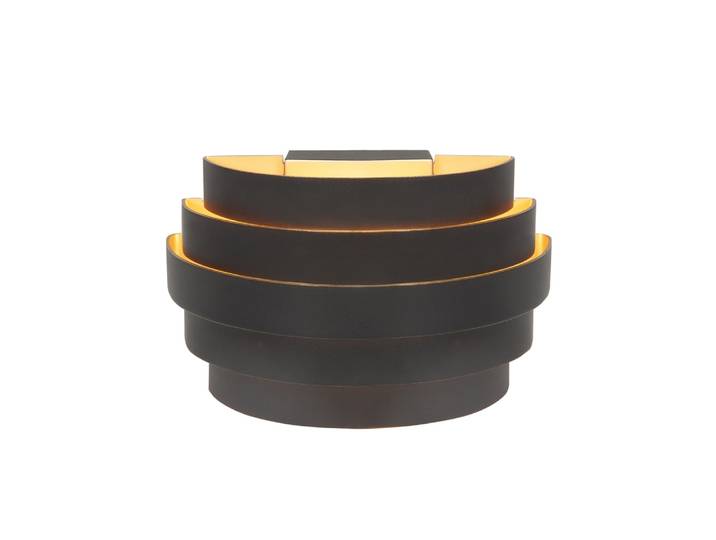 Design wandlamp Scudo zwart met goud 20cm Highlight - W3640.01