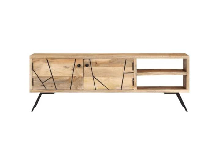 KGHERMDF TV-Schrank 110x30x40 cm Mango Massivholz Sideboard mit Stauraum, Stabil und Langlebig, Rustikaler Charme, Für Wohnzimmer
