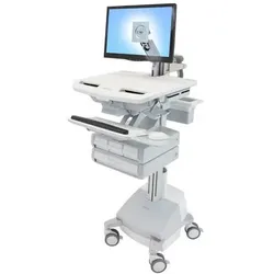 Ergotron Wagen für LCD-Display/Tastatur/Maus/CPU/Notebook/Barcodescanner (offene Architek, Notebookwagen, Grau