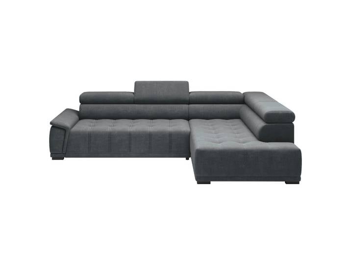 Ecksofa GREMIO 283/206 cm Anthrazit Chenille, Webstoff