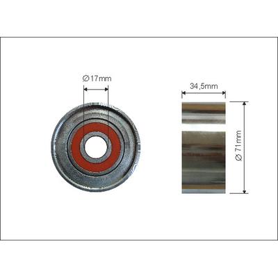 CAFFARO Umlenk-/Führungsrolle, Keilrippenriemen 500000 für MAZDA