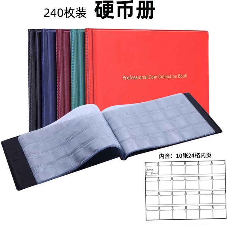 INF Briefmarkensammlung, 240 Taschen Münzalbum für Sammler Schwarz