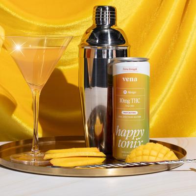 VenaCBD.com Happy Tonix 10mg THC Seltzers   Mango