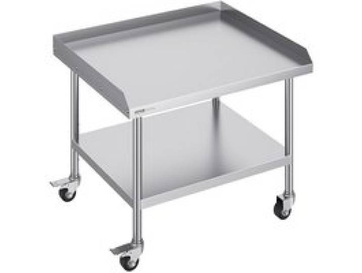 VEVOR roestvrijstalen werktafel, commerciële werktafel voor voedselbereiding met 4 wielen, zwenkwielen, spatbescherming aan 3 zijden, 762 x 914 x 762 mm, werktafel voor restaurants en hotels
