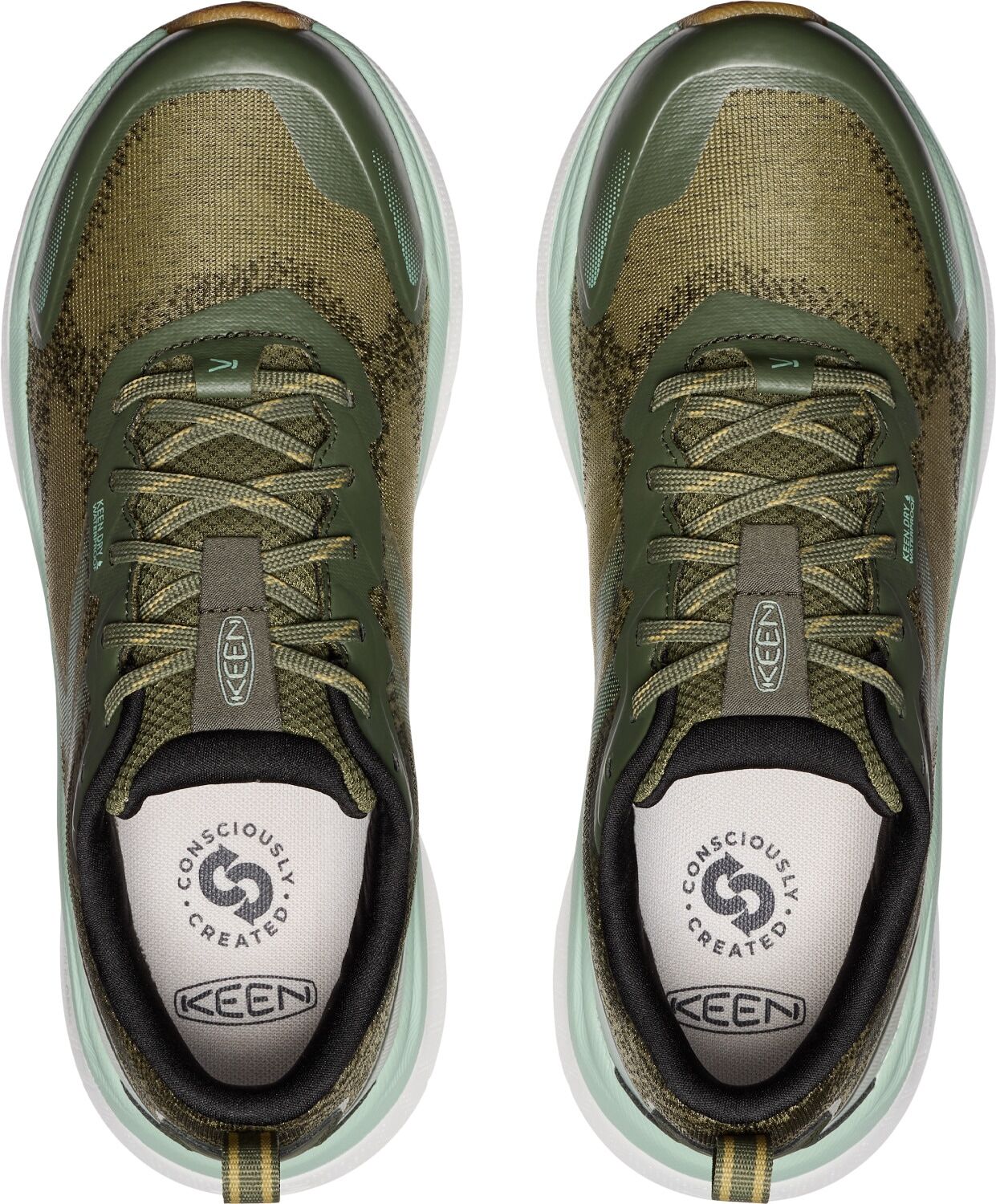 Outdoorschuh KEEN "LEIKI WP", Damen, Gr. 40, grün (winter moss, granite grün), Synthetik, Textil, Schuhe Outdoorschuh, wasserdicht winter moss, granite grün 40