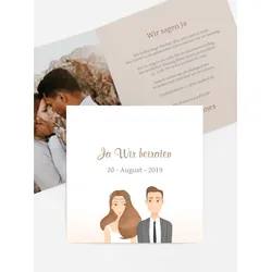 Einladung zur Hochzeit selbst gestalten mit Spruch und Fotos im Onlinedesigner bei Meine-Kartenmanufaktur.de