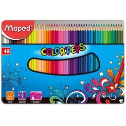 Maped, Malstifte, Dreikant-Buntstift COLOR'PEPS, 48er Metalletui (48x)