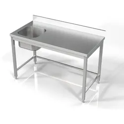 Combisteel Spültisch 1 Becken links aus Edelstahl 1400x700x850mm
