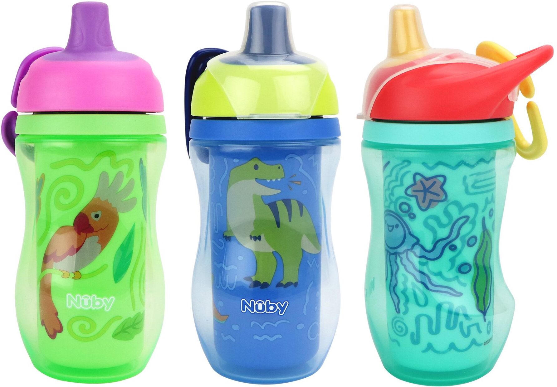 Tazza bimbo termica con beccuccio e moschettone Nuby NV04050 Assortito