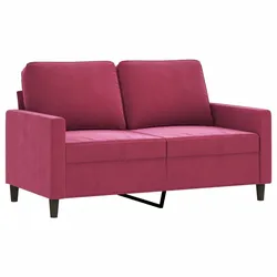 vidaXL 2-Sitzer-Sofa Weinrot 120 cm Samt