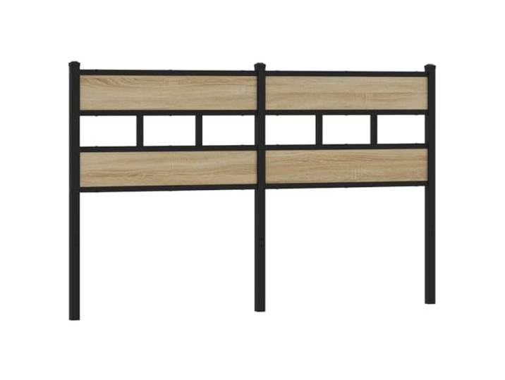 Ersatz-Kopfteil, Sonoma-Eiche, 140 cm, aus Eisen und Holz, mehrschichtig Stabile Konstruktion, Metallbeine, Farbe Schwarz und Sonoma-Eiche, Rückenunterstützung, leichte Montage