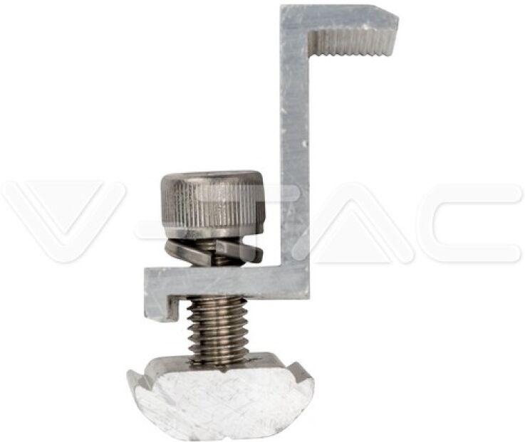 V-Tac Terminale In Alluminio Per Fissaggio Pannello Solare - Morsetto Pannelli Fotovoltaici Set 4pz - 11388