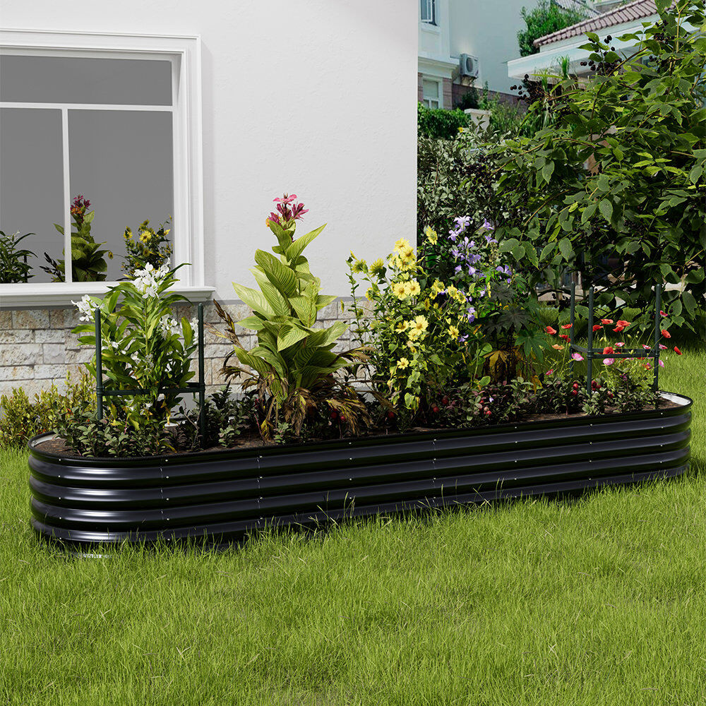Rio Raised Garden Bed Anthracite 42cm H X 320cm W X 80cm D