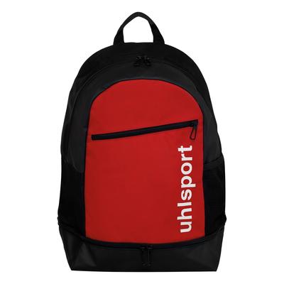 Rucksack UHLSPORT "Rucksack Essential", Herren, Gr. NOSIZE, rot (rot, schwarz, weiß), Obermaterial: 98% Polyester Pol. recyc.. 2% Polyurethan PU., Rucksäcke Rucksack
