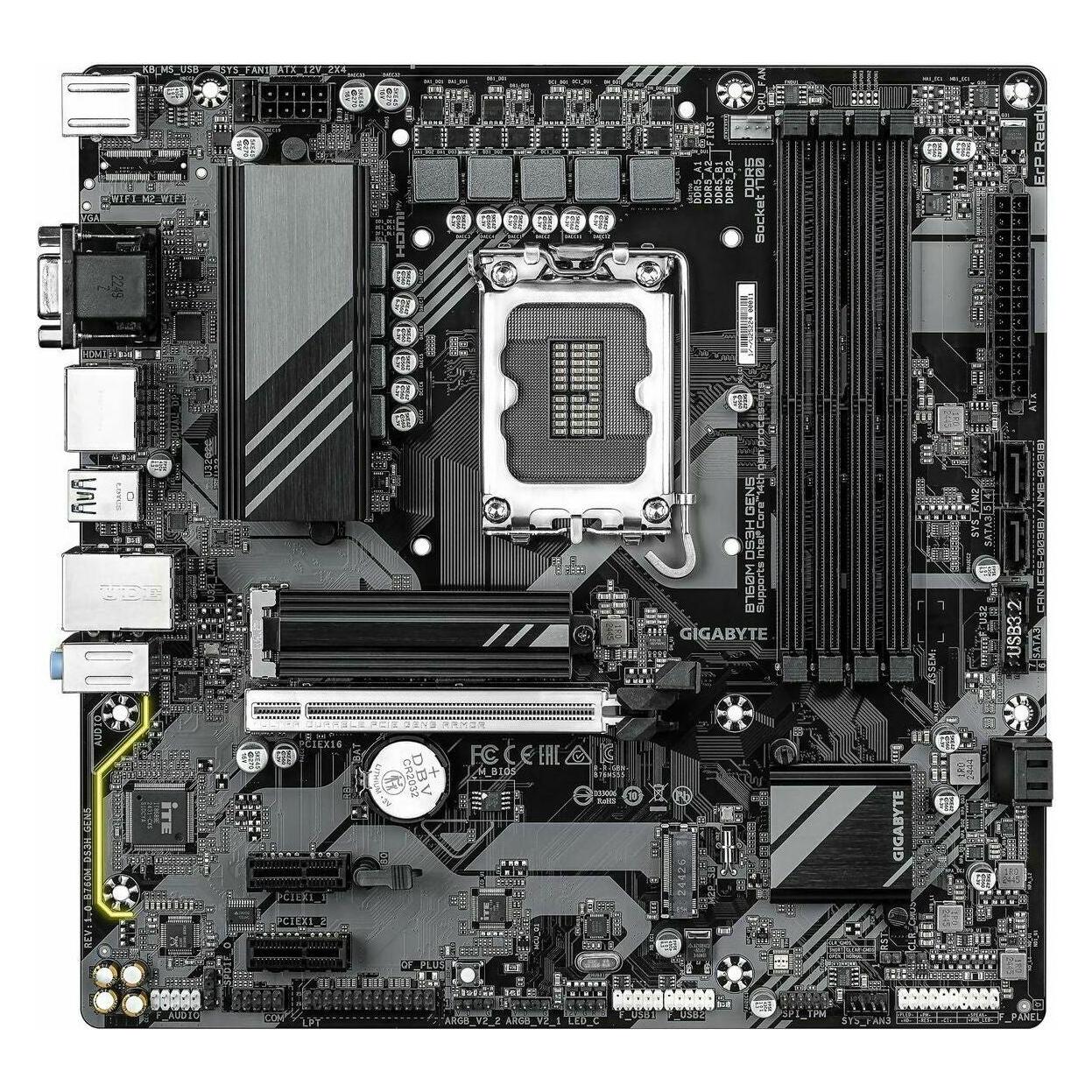 Gigabyte B760M DS3H GEN5 (B760,S1700,mATX,DDR5 (LGA 1700, Intel B760 Express, mATX) (B760M DS3H GEN5)