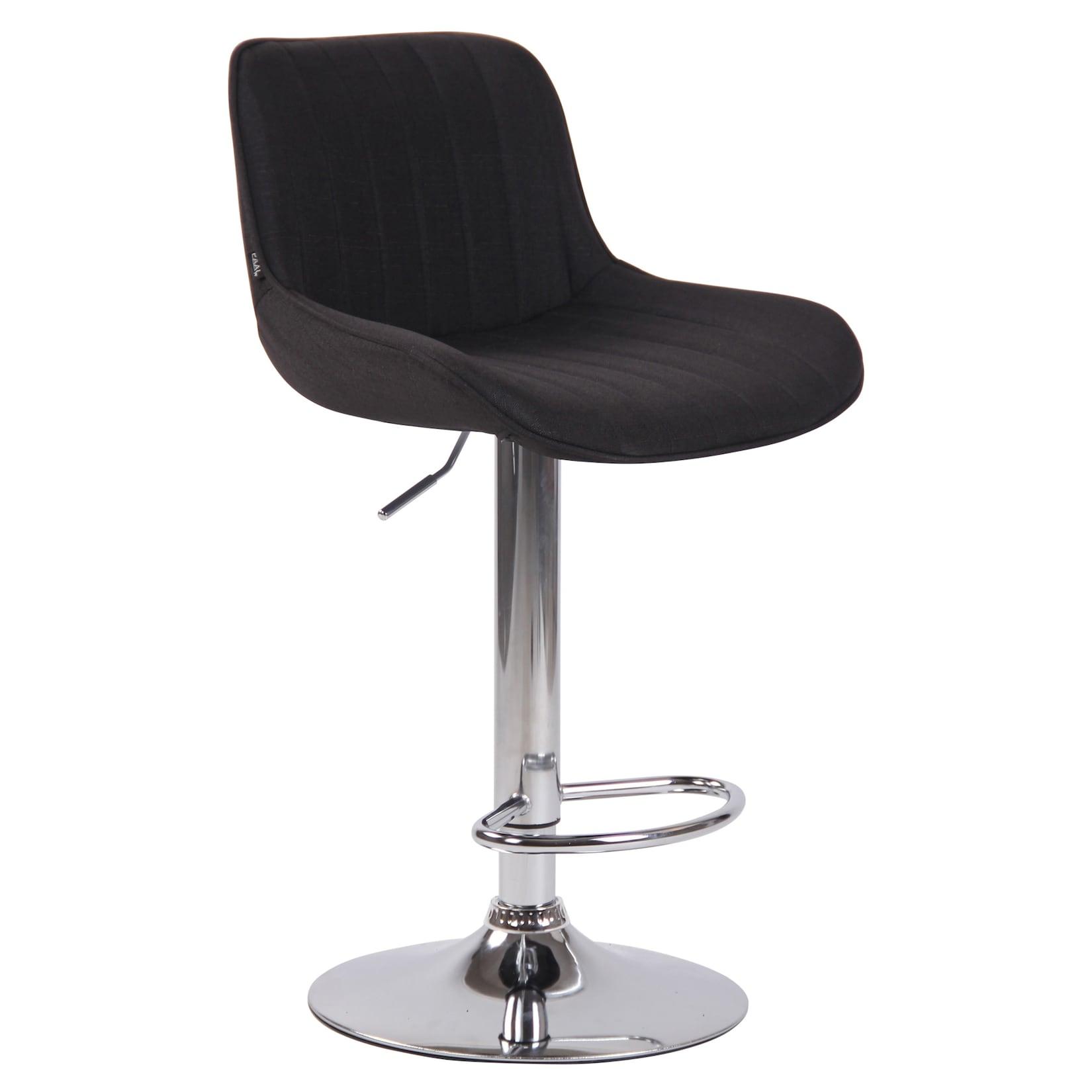 CLP Barhocker Lentini Stoff chrom - Farbe: schwarz, Gestellfarbe: chrom