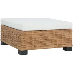vidaXL Fußhocker mit Kissen Natürliches Rattan