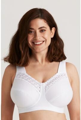 Plus Size Women's Broderie Anglaise bra by MISS MARY OF SWEDEN INC in White (Size 46 DDD)