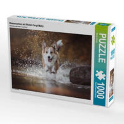 CALVENDO Puzzle Wasseraction mit Welsh Corgi Molly 1000 Teile Lege-Größe 64 x 48 cm Foto-Puzzle Bild von Maria Ahrens