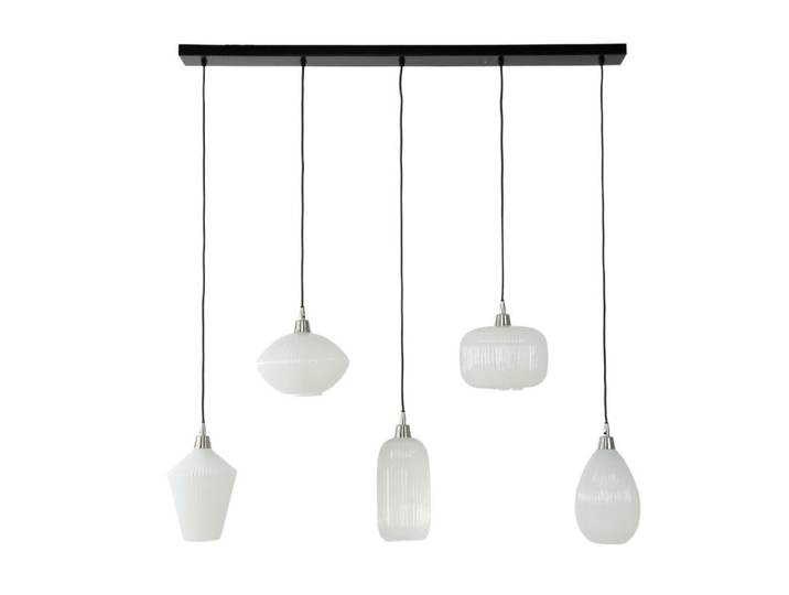 Liadomo Pendelleuchte Rakuia, aus geriffeltem Glas, Vintage-Look