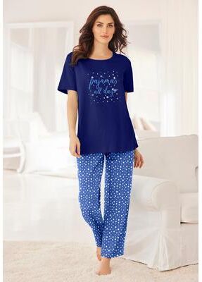 Plus Size Women's Graphic Tee Pure Cotton PJ Set by Dreams & Co. in Evening Blue Pajamas (Size 1X)
