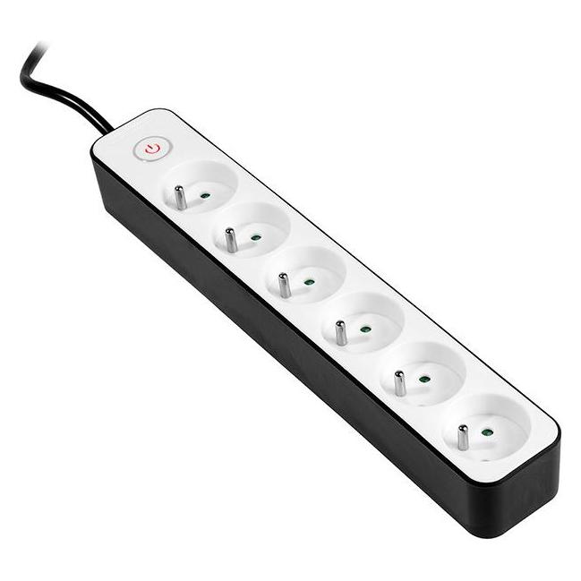 Tracer Zebra Black, White 6 AC outlet(s) (6x, CEE 7/4, 1.50 m) (TRALIS46259)