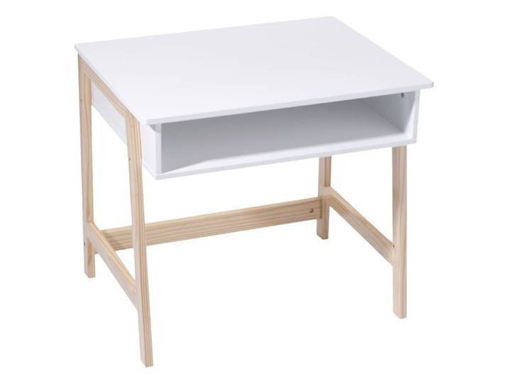 Atmosphera Kids - Bureau en bois enfant Douceur - L. 58 x H. 52 cm - Blanc