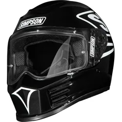Simpson Speed 12 O Clock, Integralhelm - Schwarz/Weiß - M