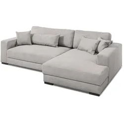 filippo Ecksofa Marsala Cord Grau Hellgrau