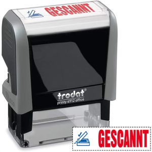 Trodat Stempel Office-Printy, 4912, Textstempel, mit Motiv und Text: Gescannt