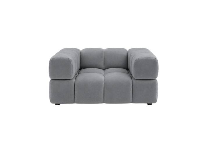 Kaiser Möbel Sessel, Veloursstoff Bluvel, Blaugrau, Averro, Holz, 160x70x96 cm, Wohnzimmer, Sessel, Polstersessel