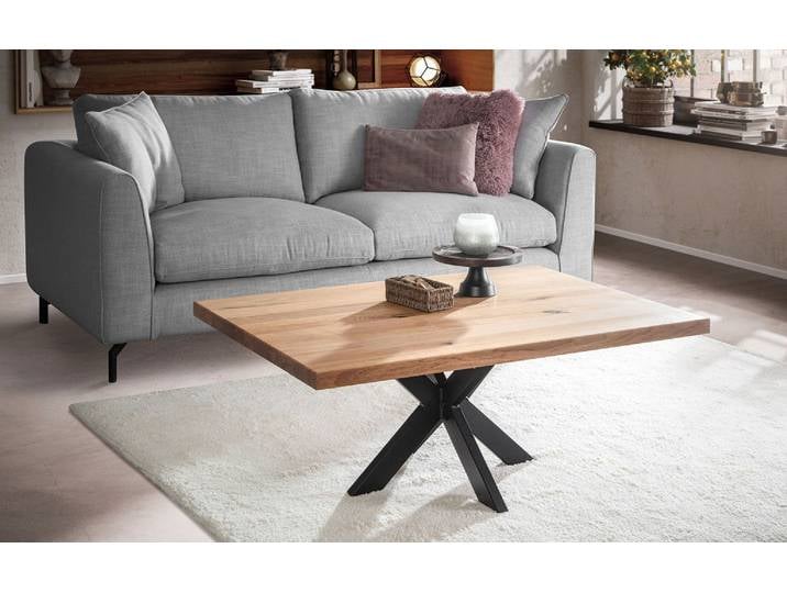 Couchtisch 110x75cm 'Robin V' Wildeiche & Metall schwarz