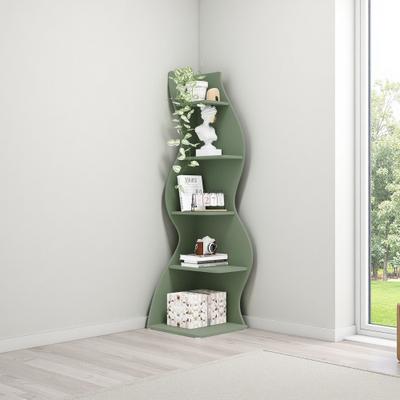 ZWYO HOSIMU 5-Tier Corner Display Shelf with Seagrass-Inspired Design & Space-Saving Compact Fit