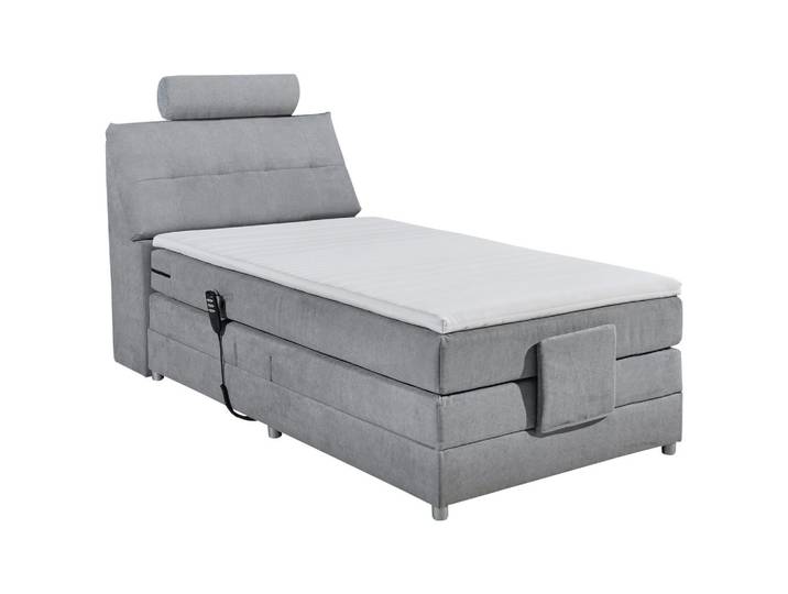Boxspringbett Palermo elektrisch 120x200cm Hellgrau