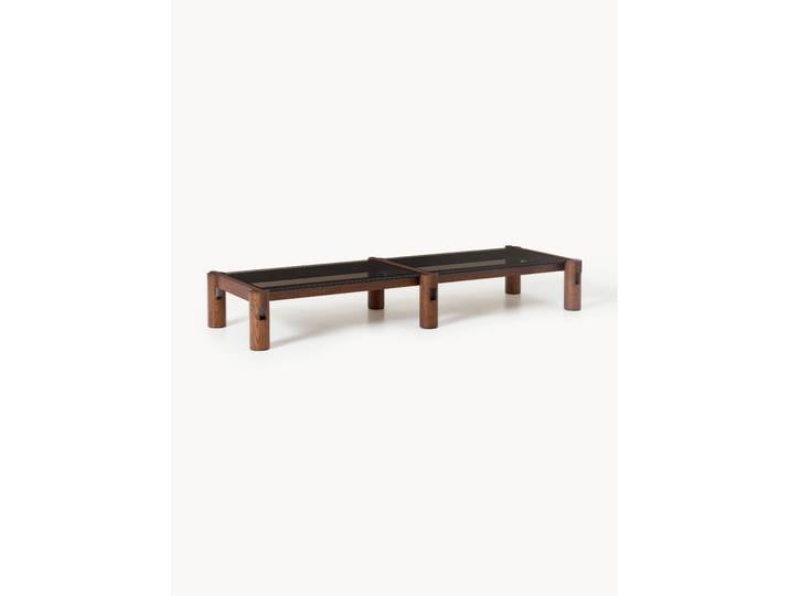Couchtisch Rory aus Eichenholz mit Glasplatte, B 206 cm