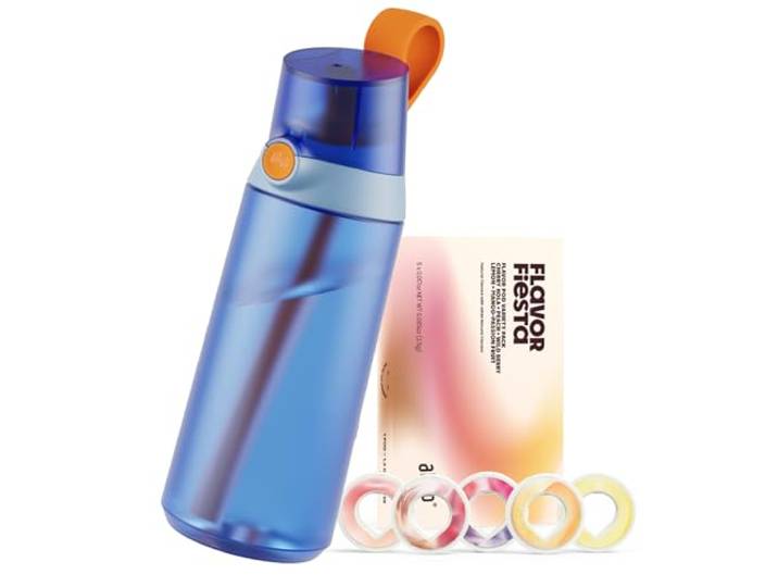 Air up® Wasserflasche (620ml) Click Original Starter-Set mit Kapseln in 5 Geschmacksrichtungen zuckerfreie Aromatisierung spülmaschinenfest, BPA-frei (Delfin Blau)