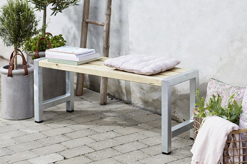 Plus Cafebank 127x38x45 cm Druckimprägniert