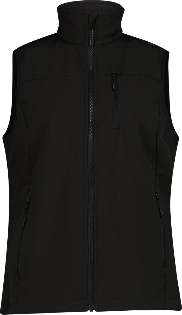 Softshellweste CMP "WOMAN VEST", Damen, Gr. 34, nero, Obermaterial: 96% Polyester, 4% Elasthan, Westen Softshellweste, für Wandern und andere Outdoor-Aktivitäten, Westen-Schnitt nero 34