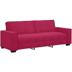 vidaXL 3-Sitzer-Sofa Weinrot 220x78x84 cm Samt