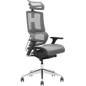 LMG Bürostuhl Business Chair, X6-BH-01, silber, Netz, mit Kopfstütze, bis 150 kg