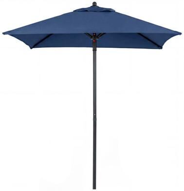 Costway 5 Feet Patio Square Market Table Umbrella Shelter with 4 Sturdy Ribs-Navy