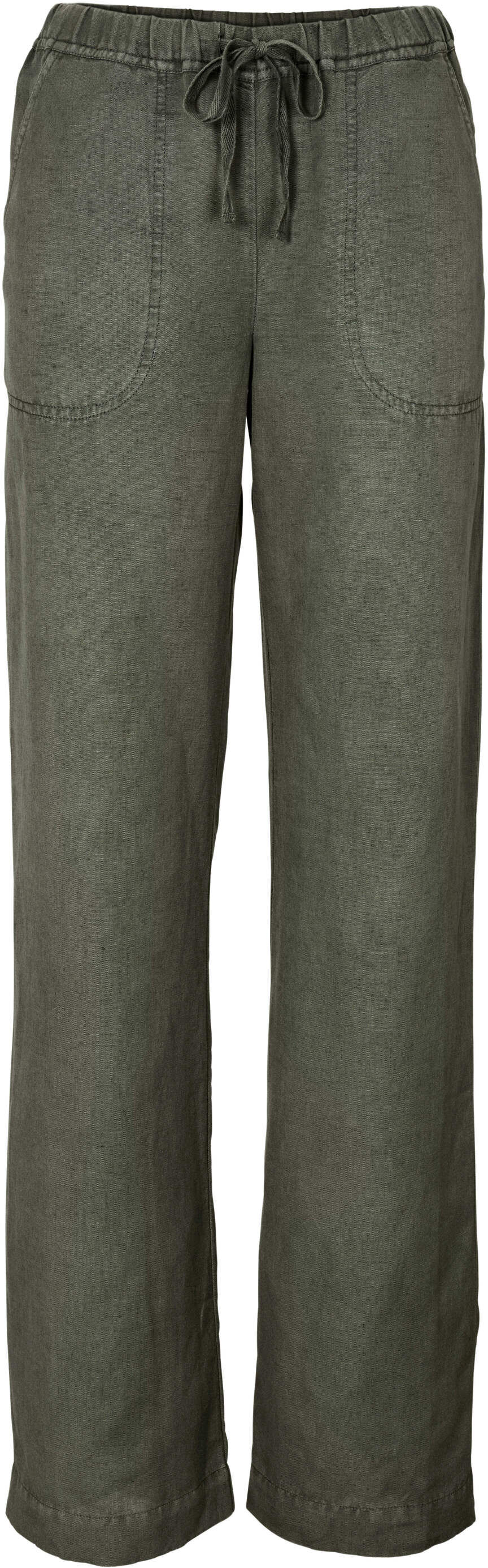 Palazzohose HEINE "Hose Schlupfhose mit weitem Bein", Damen, Gr. 46, N-Gr, grün (khaki), Modisch, Hosen Palazzohose