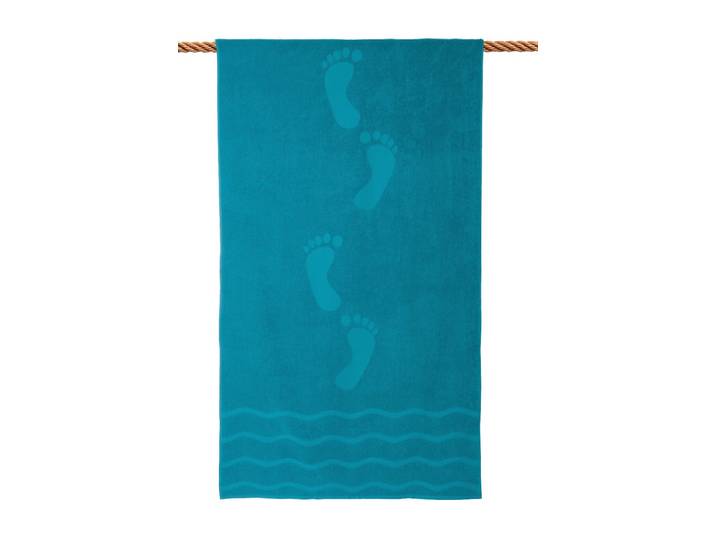 Strandtuch WEWO FASHION 9526 , blau (capri), B:100cm L:180cm, Frottier, Frottier, Handtücher, Strandtuch, Rückseite nahezu glatt