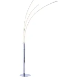 LED-Stehleuchte, Chrom, 3 Leuchtarmen, warmweiß, Kippschalter