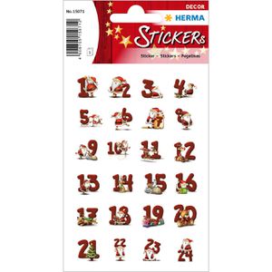 Herma Sticker Decor, 15071, Lebkuchenzahlen 1-24, 72 Aufkleber, 72 Stück