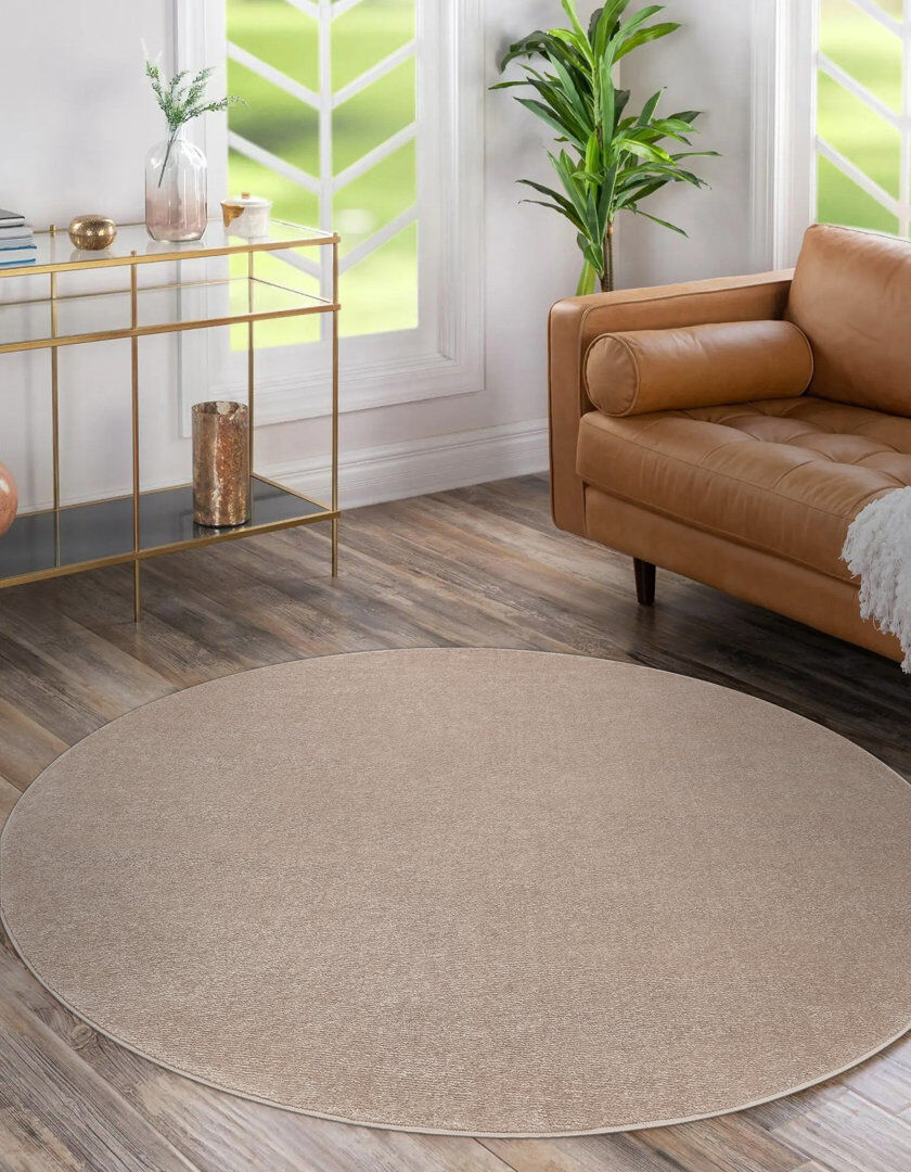 Brayden Studio Bachisia Area Rug Beige Round 200cm